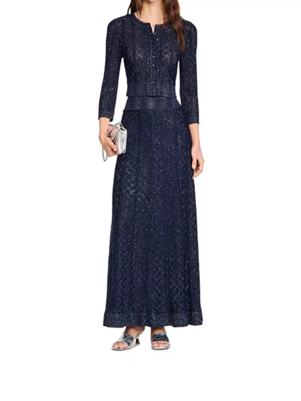 Sandro
Rhinestone Leslie Knit Maxi Skirt